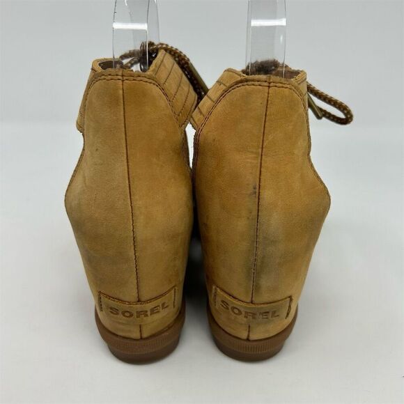 Sorel Joanie II Lace Up Wedge Sandals Women's Size 8 Honey Brown Gladiator - Picture 7 of 13
